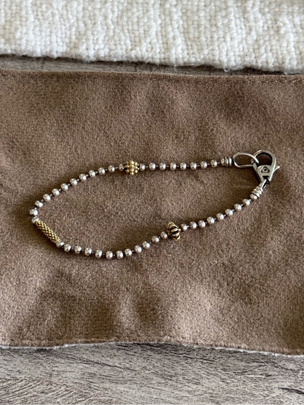 Lagos Two-Tone Beaded Bracelet - Silver and Gold